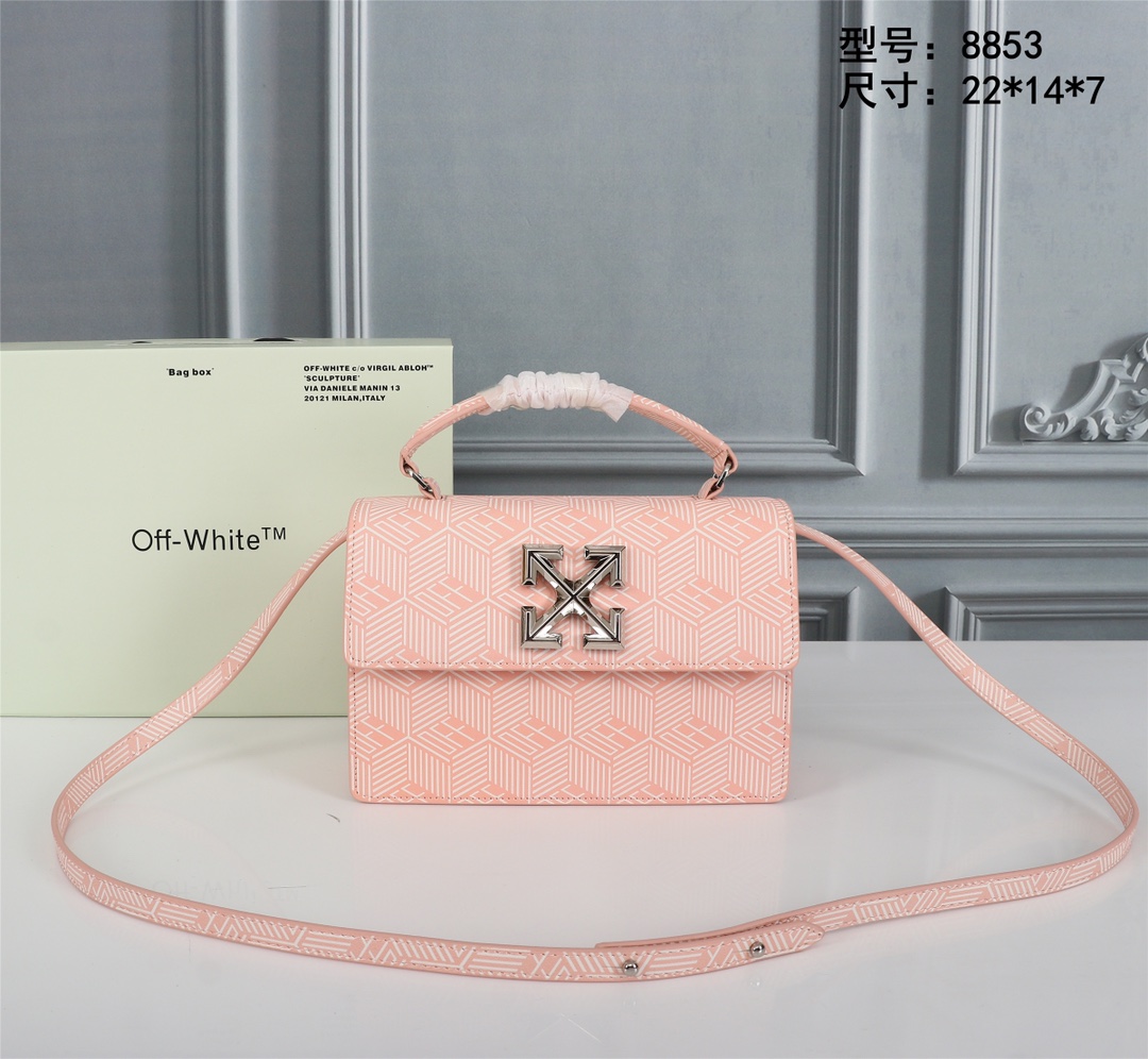 OFFWHITEオフホワイトカバン偽物 軽量 バッグ 防水 斜めがけバッグ ファッション 女性 ピンク_1