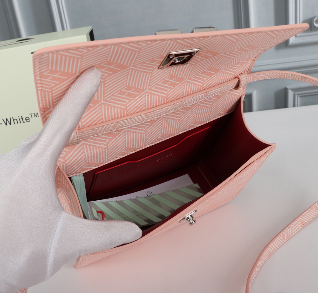 OFFWHITEオフホワイトカバン偽物 軽量 バッグ 防水 斜めがけバッグ ファッション 女性 ピンク_9