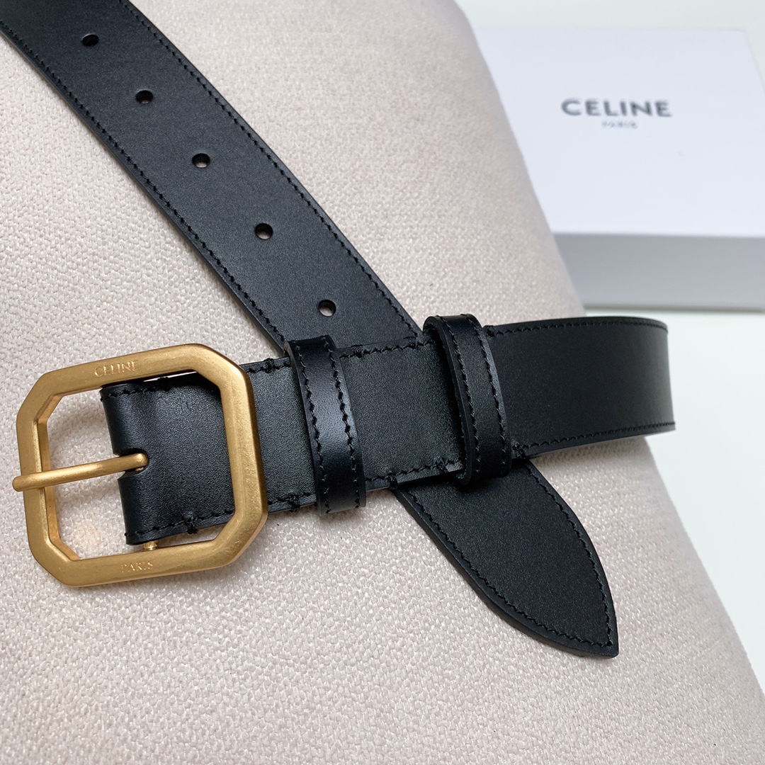 celine ベルトＮ級品 ビジネス 通勤 牛革 シンプル 幅3.5㎝ 人気品 ファッション 長さ調整可能 ブラック_4
