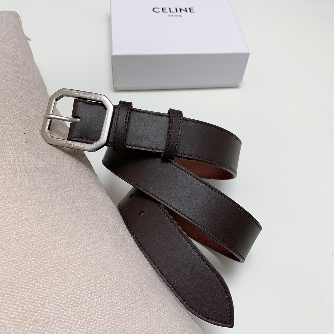 celine ベルトＮ級品 ビジネス 通勤 牛革 シンプル 幅3.5㎝ 人気品 ファッション 長さ調整可能 ブラック_6