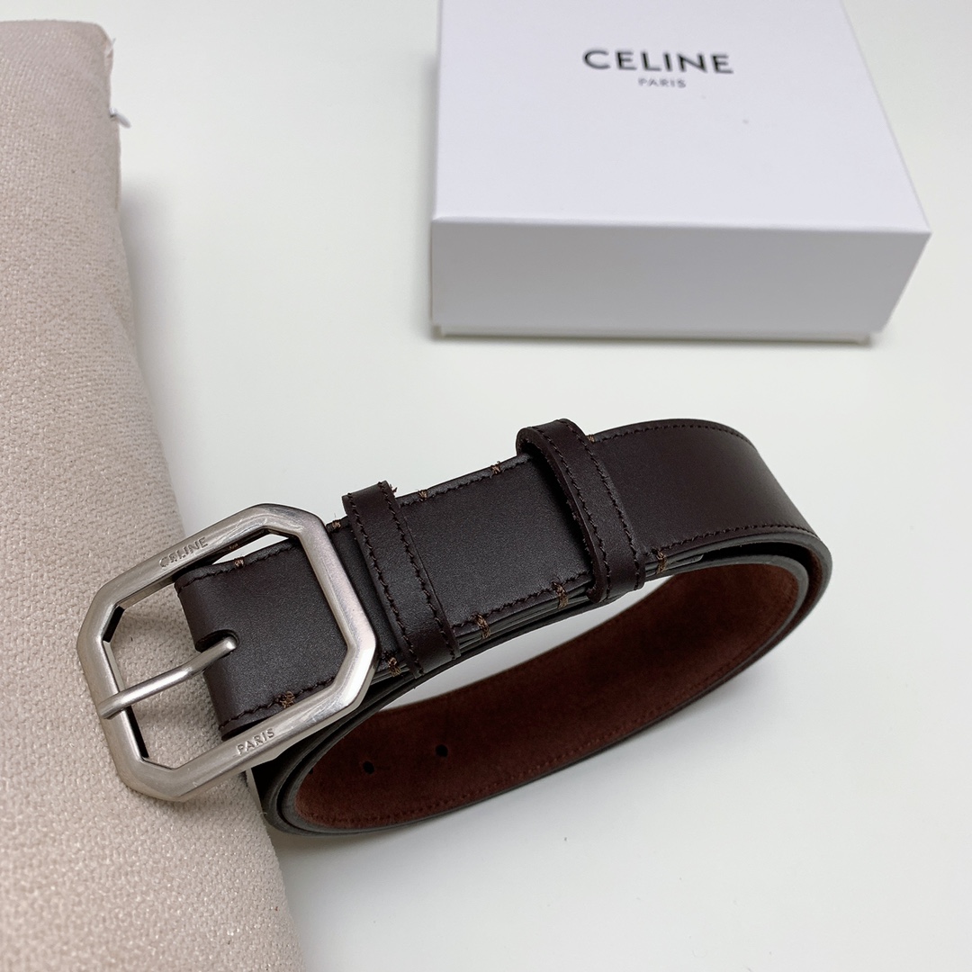 celine ベルトＮ級品 ビジネス 通勤 牛革 シンプル 幅3.5㎝ 人気品 ファッション 長さ調整可能 ブラック_7