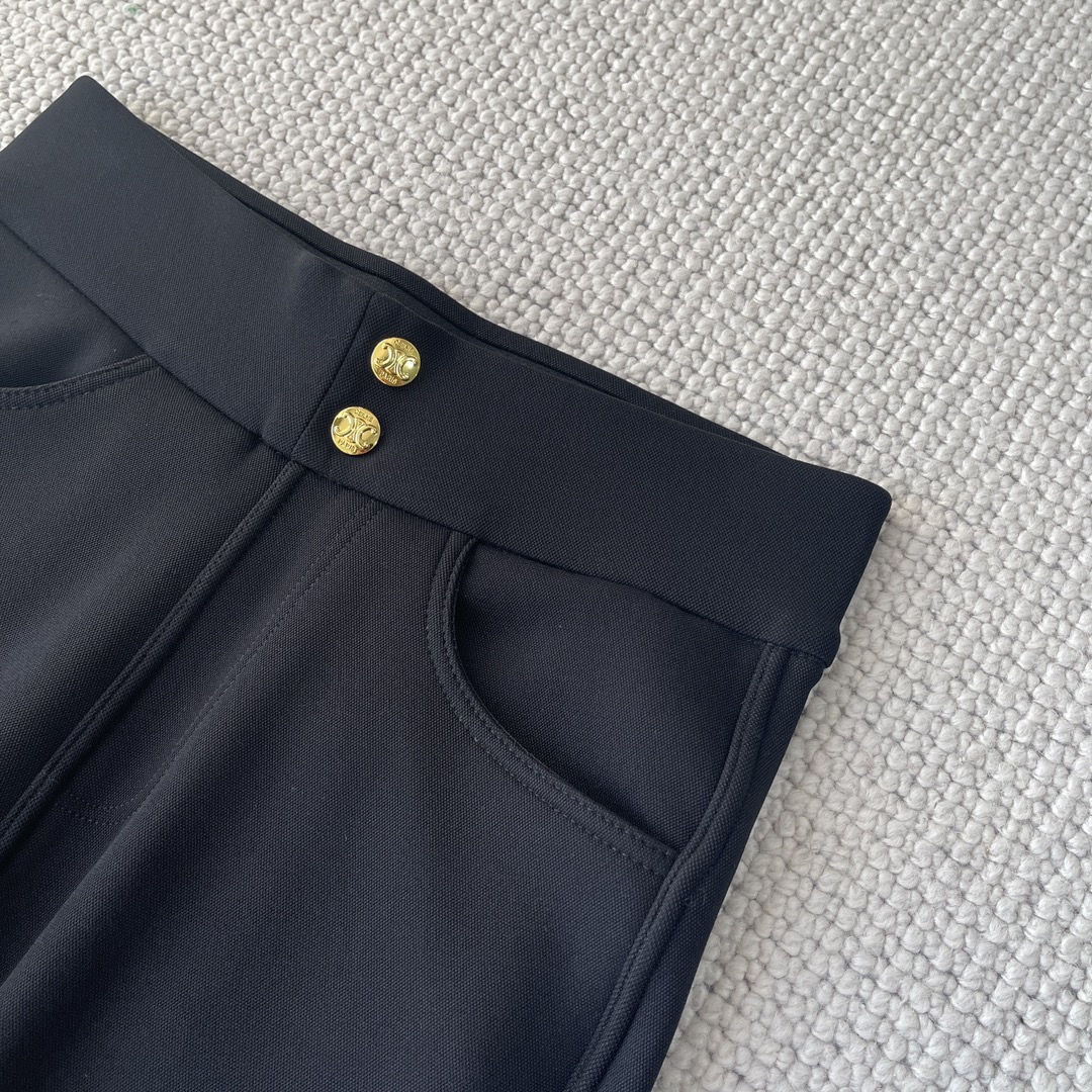 セリーヌ セーズ インスタＮ級品 ズボン カジュアルパンツ 高級感 ラッパ形 厚い シンプル 人気品 ブラック_3