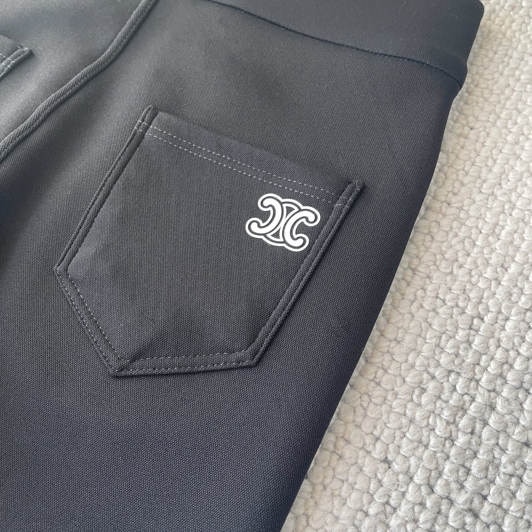 セリーヌ セーズ インスタＮ級品 ズボン カジュアルパンツ 高級感 ラッパ形 厚い シンプル 人気品 ブラック_6