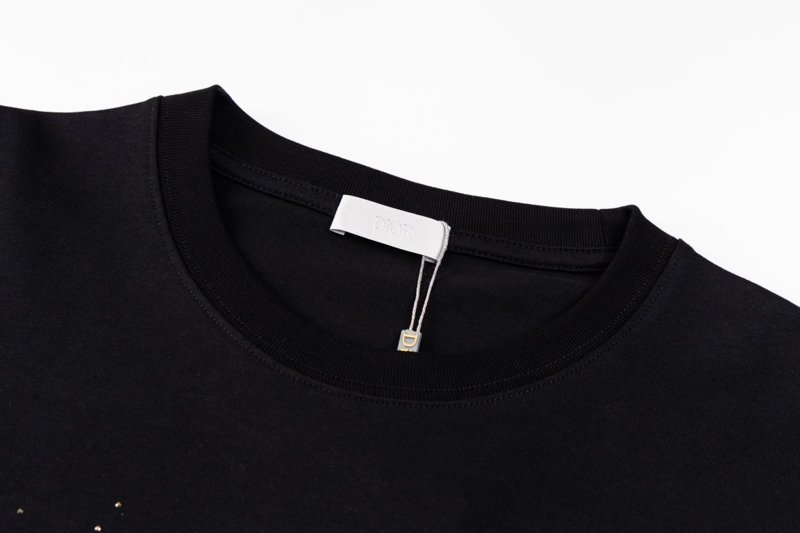 ディオールtシャツＮ級品 純綿 トップス tシャツ 春夏新品 シンプル 通気性いい 半袖 ファッション ブラック_4