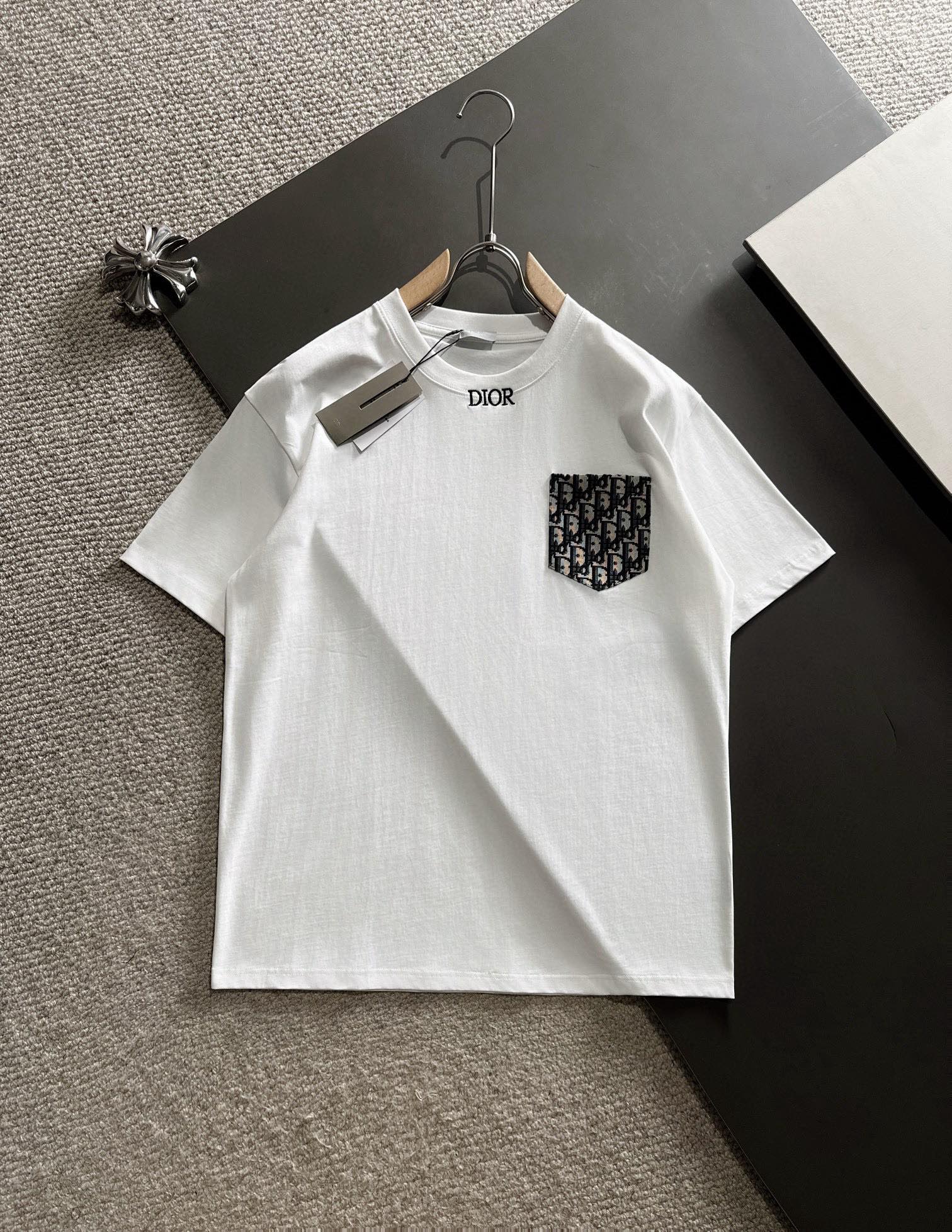 お買い得豊富な diorのtシャツ激安通販 短袖 トップス 純綿tシャツ シンプル 人気 ホワイト_1