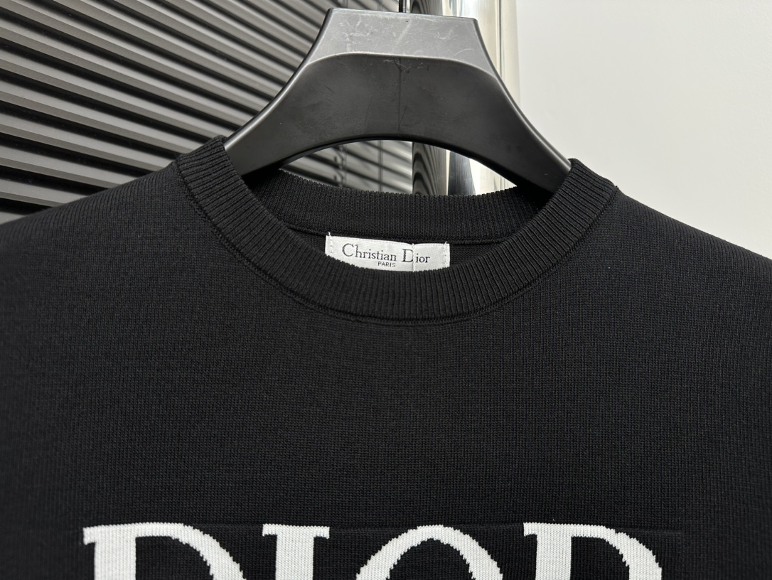 dior レディース tシャツ偽物 半袖 トップス 純綿 シンプル ロゴプリント 日常 通気性いい メンズ ブラック_3