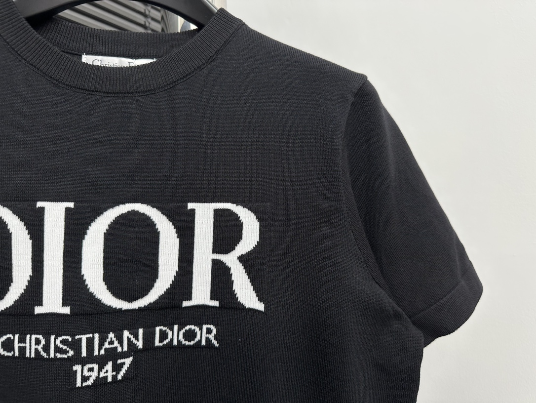 dior レディース tシャツ偽物 半袖 トップス 純綿 シンプル ロゴプリント 日常 通気性いい メンズ ブラック_4