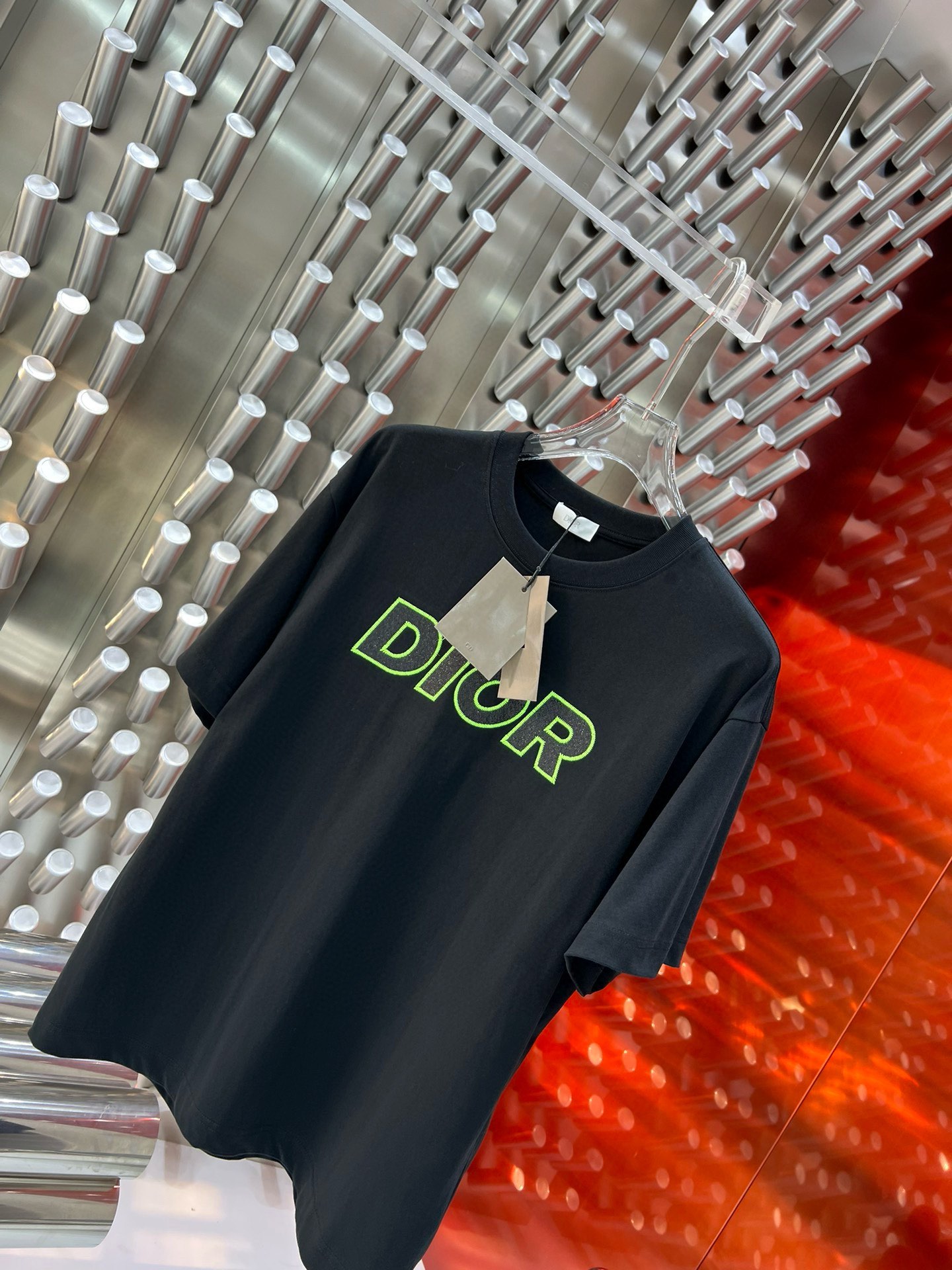 ディオール ロゴ tシャツＮ級品 純綿 シンプル 半袖 トップス ロゴプリント 通気性いい 品質保証 ブラック_3
