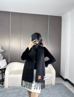 レディース ロエベスカーフ激安通販 優雅 暖かい シンプル ファッション 柔らかい カップル ウール ブラック