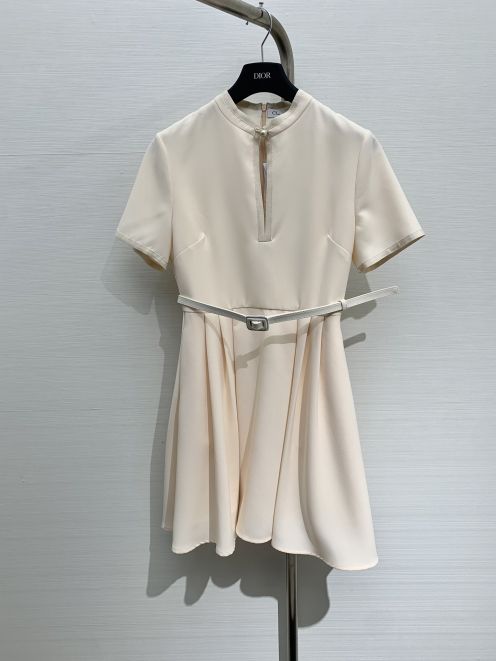 高級感に溢れ ワンピース ディオールコピー スカート 柔らかい 半袖 シンプル 人気品 レディース 優雅 イエロー
