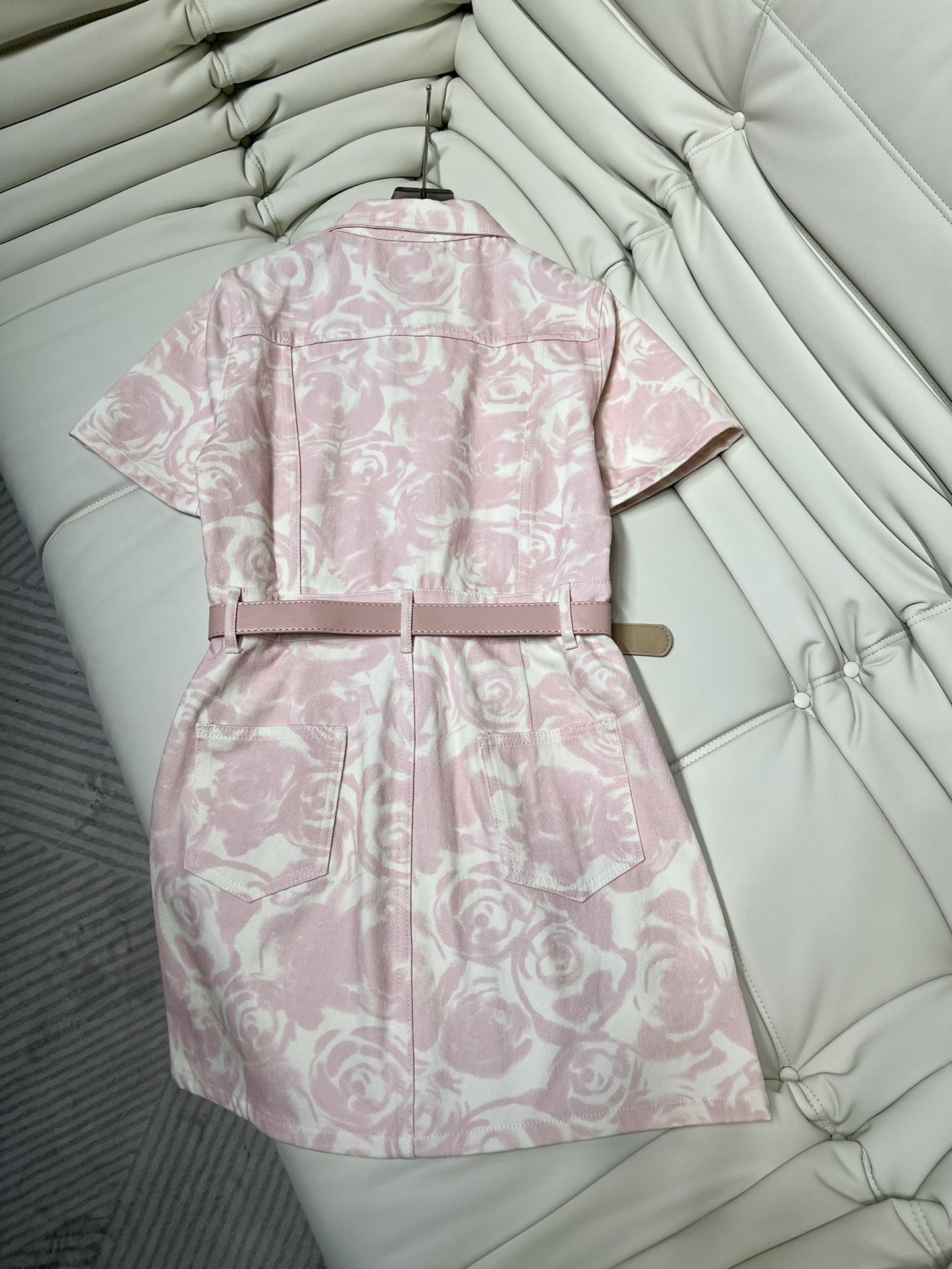存在感のある バーバリースカートサイズ偽物 ワンピース 半袖 花柄 通勤 レディース 品質保証 ファッション ピンク_4