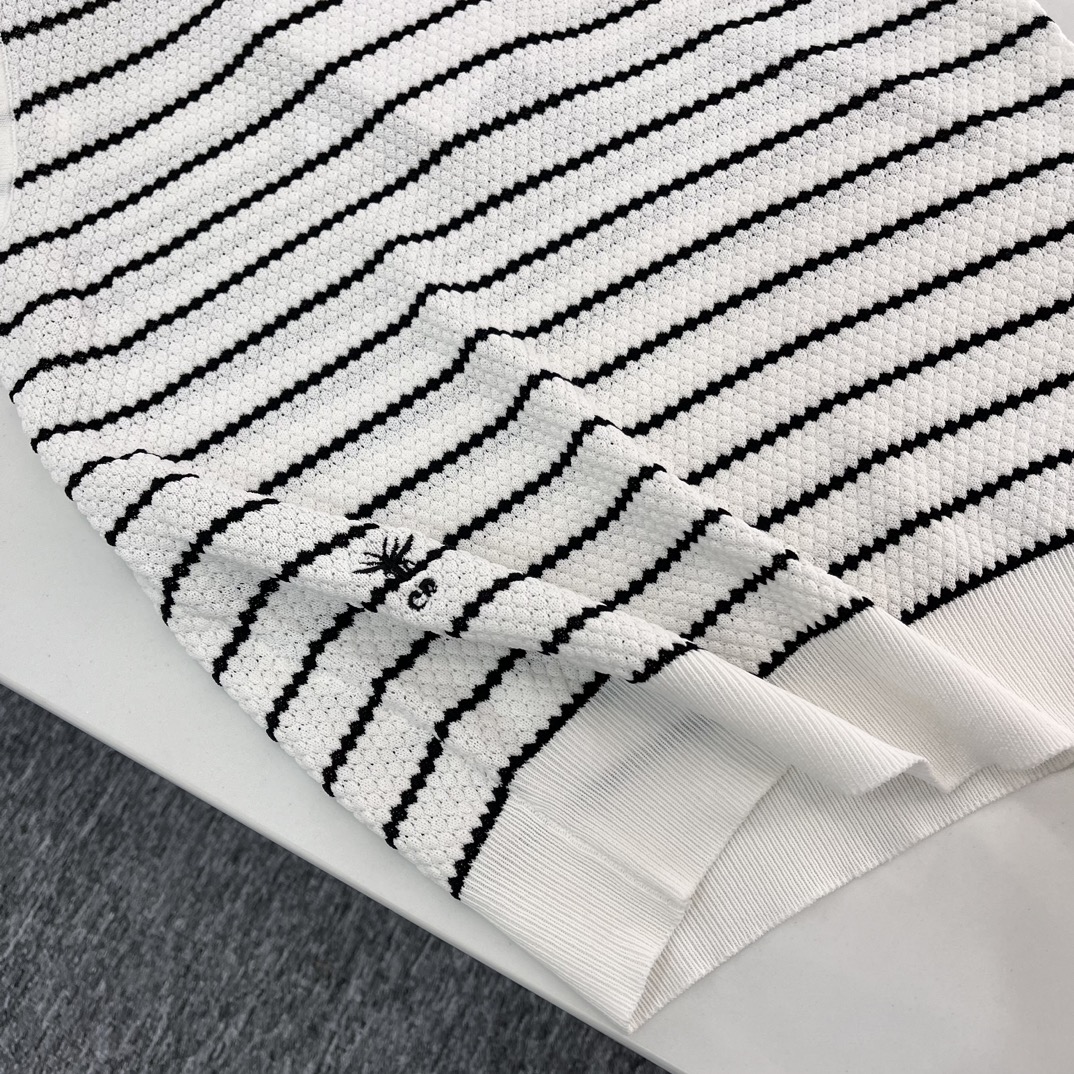 ディオール セーター メンズスーパーコピー トップス 無袖 シンプル ニット 通気性いい 縞模様 ファッション ホワイト_7