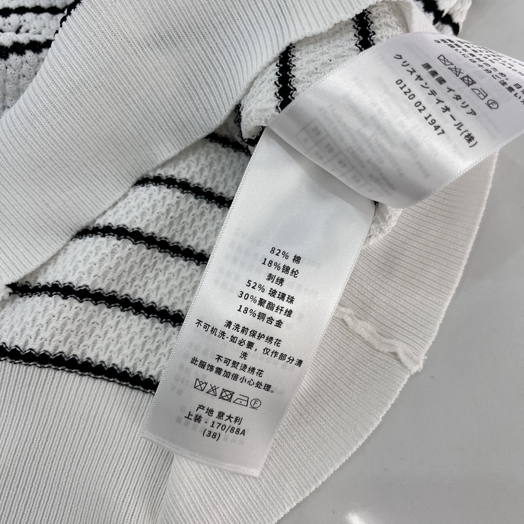 ディオール セーター メンズスーパーコピー トップス 無袖 シンプル ニット 通気性いい 縞模様 ファッション ホワイト_8