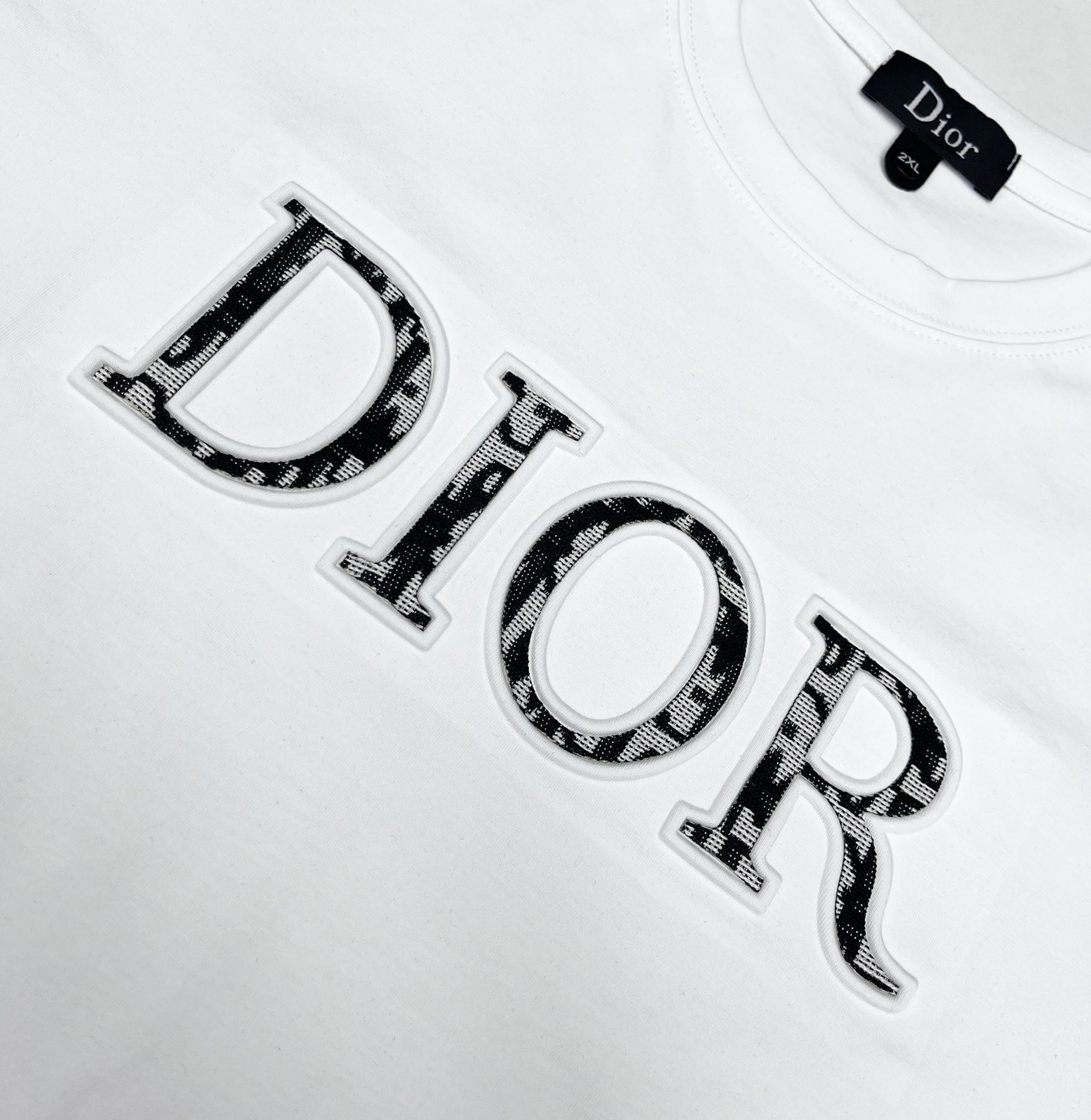dior ミディシャツドレスコピー シンプル 半袖 トップス 純綿 ファッション ロゴプリント 柔らかい ホワイト_4