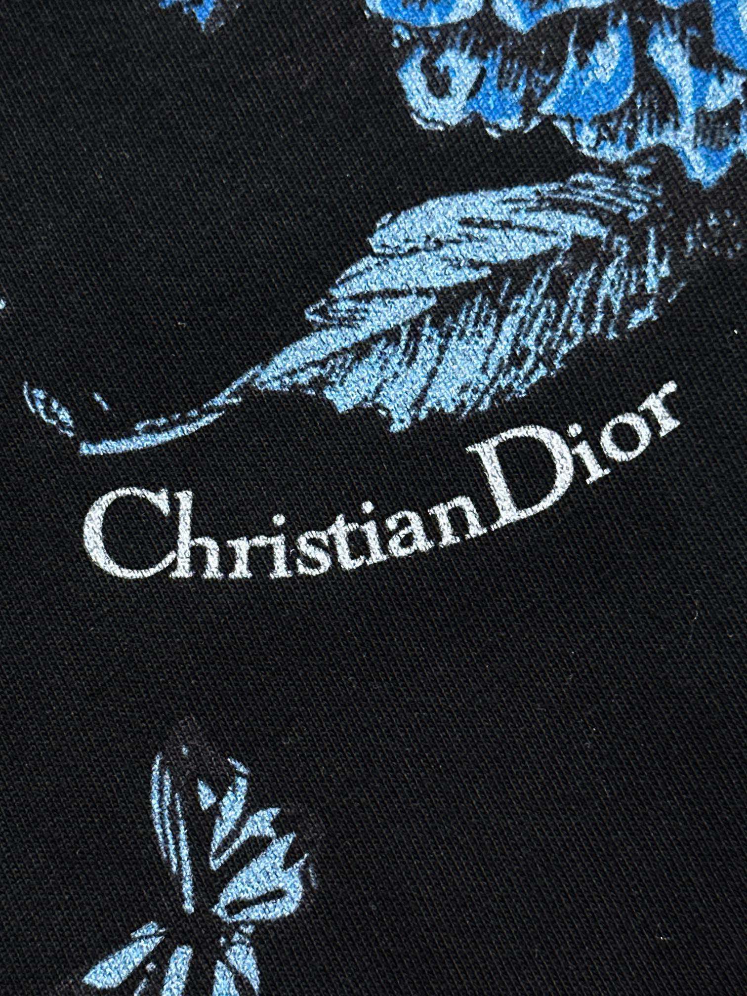 dior レディース tシャツスーパーコピー トップス 柔らかい 半袖 ランニング 純綿 プリント ファッション ブラック_5