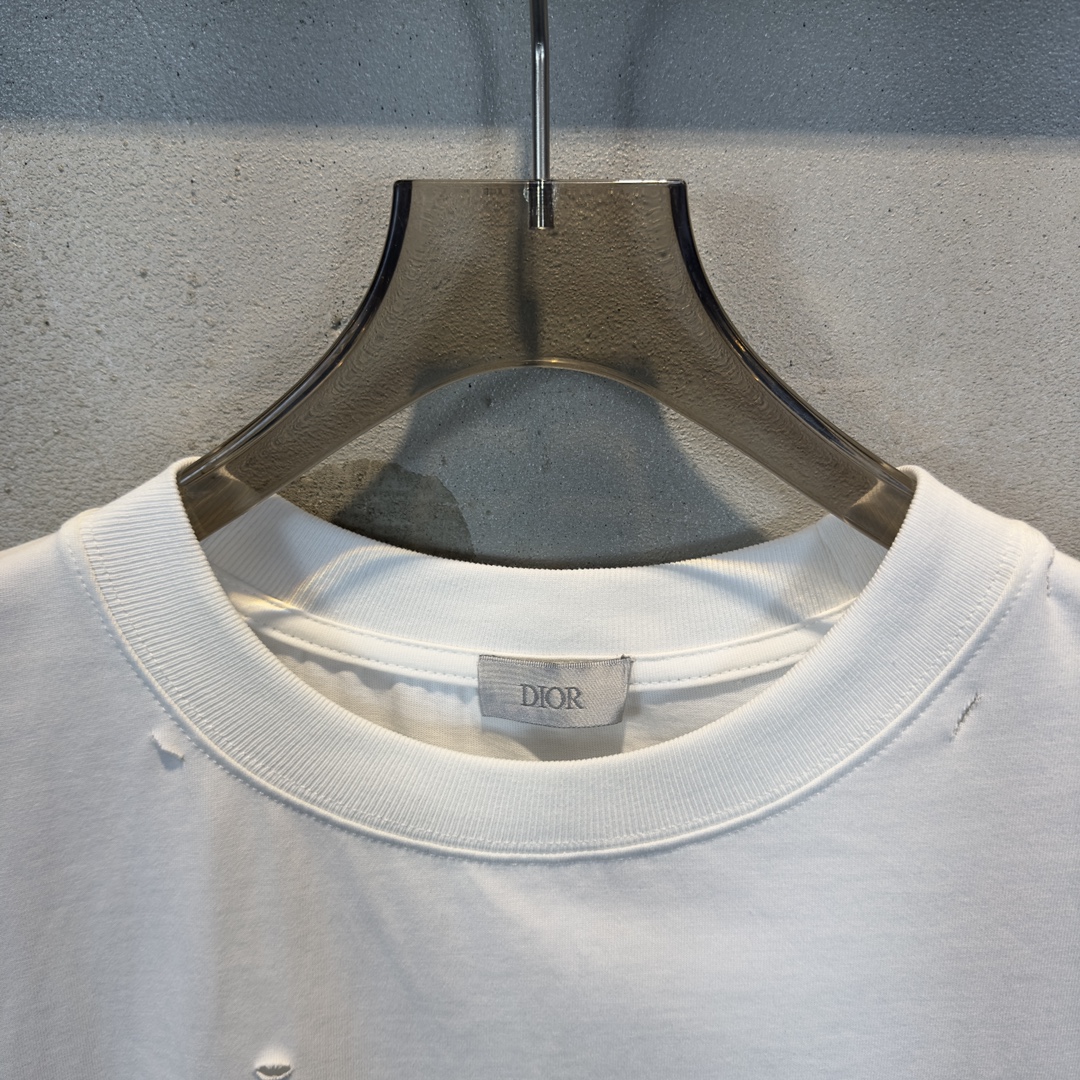 華やかに演出する diorのtシャツ激安通販 トップス 柔らかい 純綿 短袖 カラフル 丸首 ファッション ホワイト_2