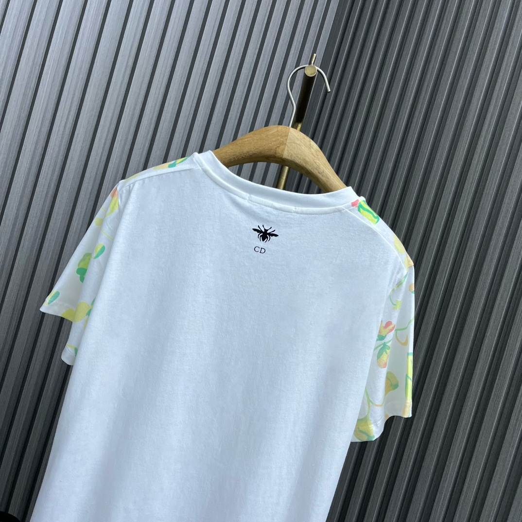 ディオール ミッキーＮ級品 Tシャツ トップス 柔らかい 純綿 短袖 カラフル 丸首 ファッション 人気施策 ホワイト_4
