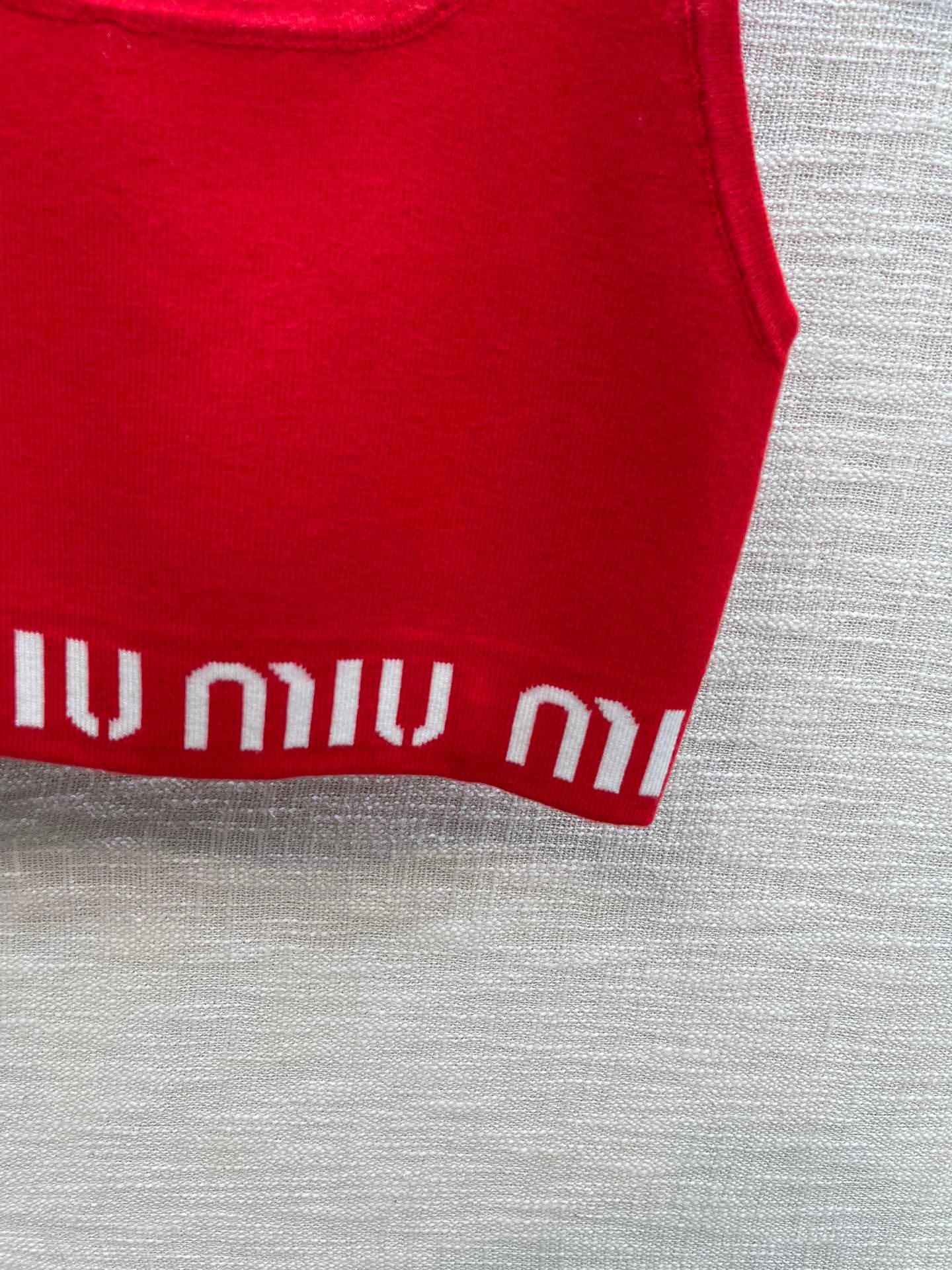 miumiu 有名スーパーコピー 純綿 トップス Tシャツ チョッキ ジレー ショット 運動服 セクシー レッド_5