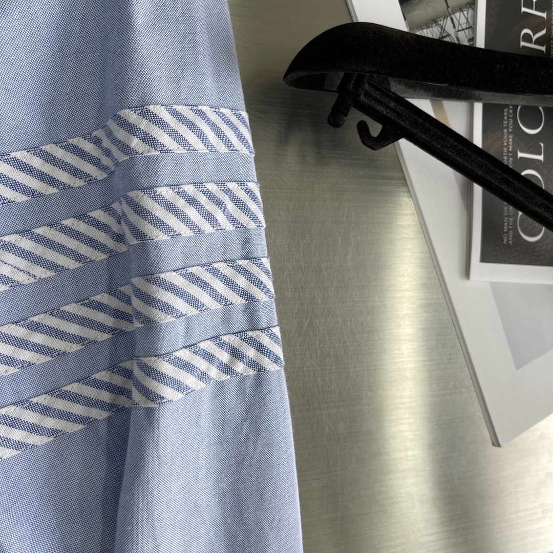 トムブラウン 衣装スーパーコピー シャツ トップス 長袖 シンプル 品質保証 ファッション ブルー_5